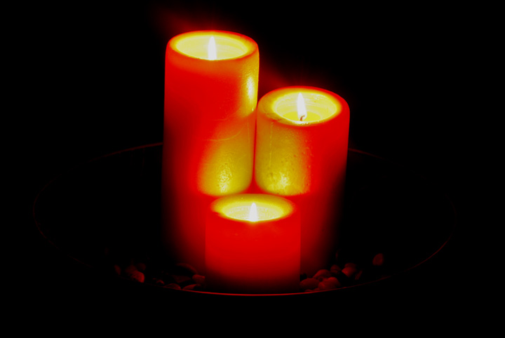 Candles by the Tribal Bed..